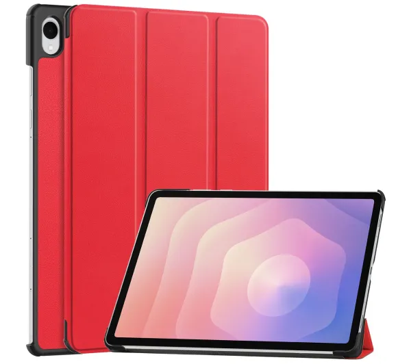 Bizon Case Tab Croc z klapką do Samsung Galaxy Tab S11 Czerwony
