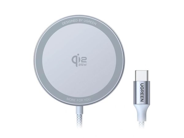 UGREEN Ładowarka indukcyjna MagFlow W753Qi2 25WUSB-C1.5m szara 6941876259595