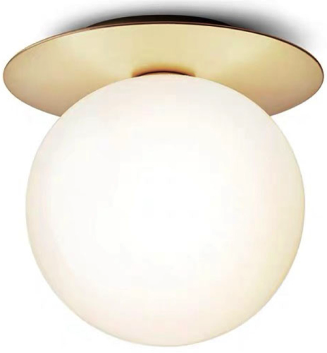 Mleczna kula - plafon złoty mosiądz 18cm