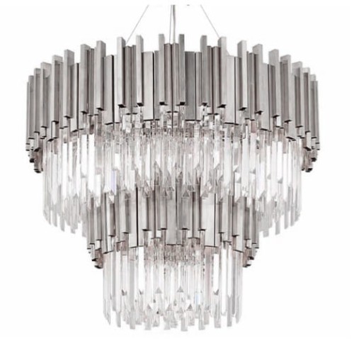 Pipe Organ Crystal Chandelier Chrome - żyrandol kryształowy 2-rzędowy 80cm chrom