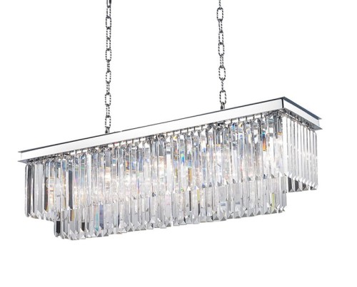 Hereford Rectangle Chrome żyrandol kryształowy 100cm chrom