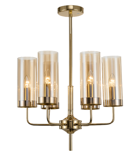 Eterion Chandelier 6 Cognac - żyrandol 50cm bursztynowy złoty