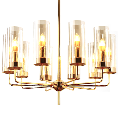 Eterion Chandelier 10 Cognac - żyrandol 70cm bursztynowy złoty