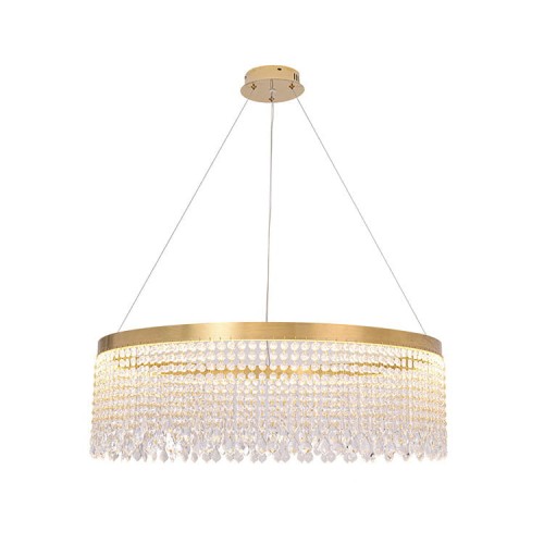 Luvia - żyrandol LED złoty 60 cm kryształowy 37W 3000–6000K
