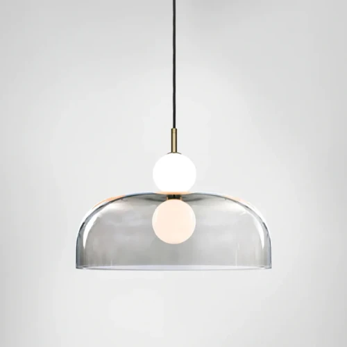 Perla - nowoczesna wisząca lampa LED szklany klosz 11W biały złot