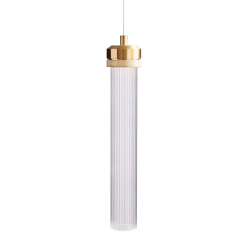 Crystal LED Tube - nowoczesna lampa wisząca 35cm LED złoty