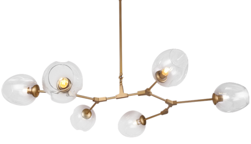 Chemistry - 6 Punktowa Nowoczesna Lampa Wisząca złoty