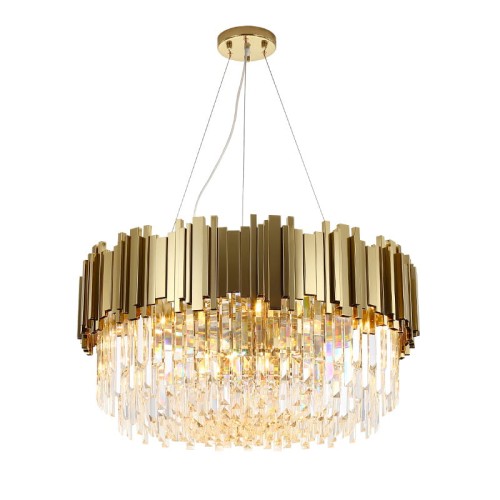 Pipe Organ Crystal Chandelier Brass - żyrandol kryształowy 45 cm złoty mosiądz