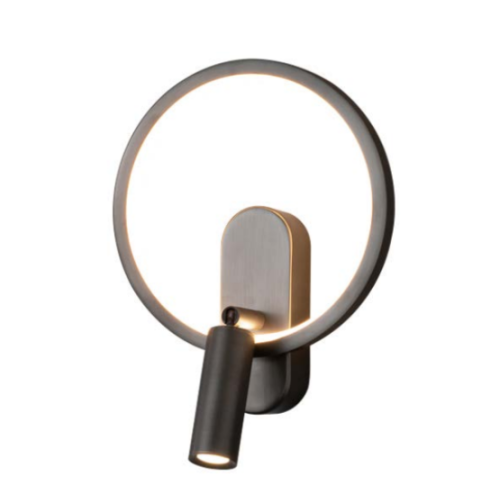 Elyptica - kinkiet 26 cm okrągły LED 10W lampa ścienna czarny