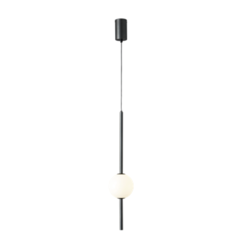Melkita - lampa LED wisząca czarny 58cm - mleczna kula
