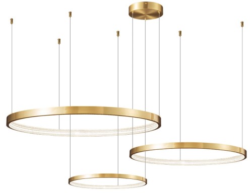 Zing Ring 80 B - żyrandol 60W LED 80 cm pierścienie złoty mosiądz