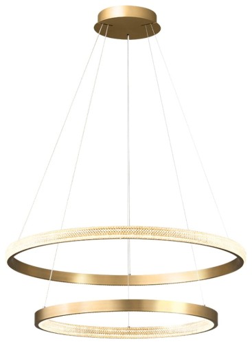 Zing Ring Double 60 A - żyrandol LED 60cm dwa pierścienie złoty mosiądz