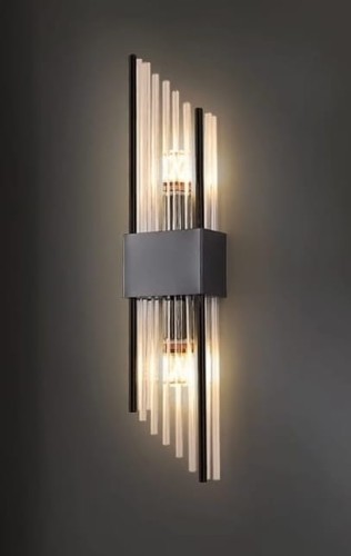 Slash - Kinkiet Kryształowy Czarny 35cm, Czarny