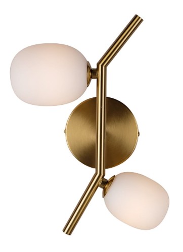 Z-line - nowoczesny kinkiet złoty mosiądz mleczna kula