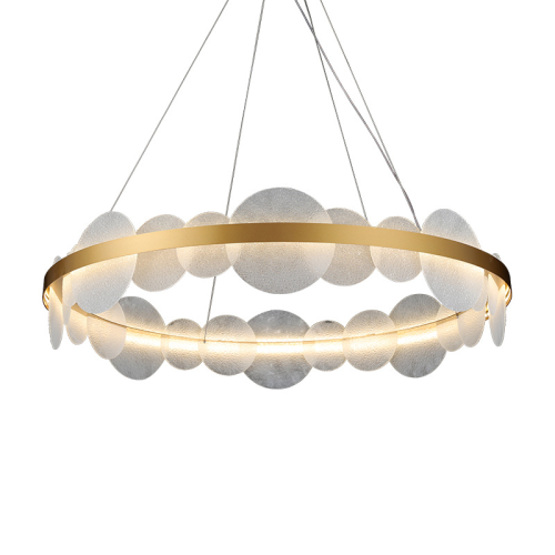 Nube Lampa Wisząca 60cm 75W LED Mosiądz złoty Regulowana 3000K-6000K ring