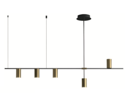 Brass Tube Liner - nowoczesna lampa - reflektory nad stół złoty