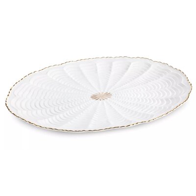 Patera EUROFIRANY Gaia 41 x 28 x 3 cm Kremowo-złoty