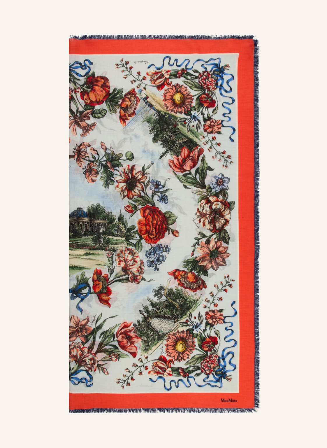 Max Mara Szalik Camice Z Jedwabiem rot