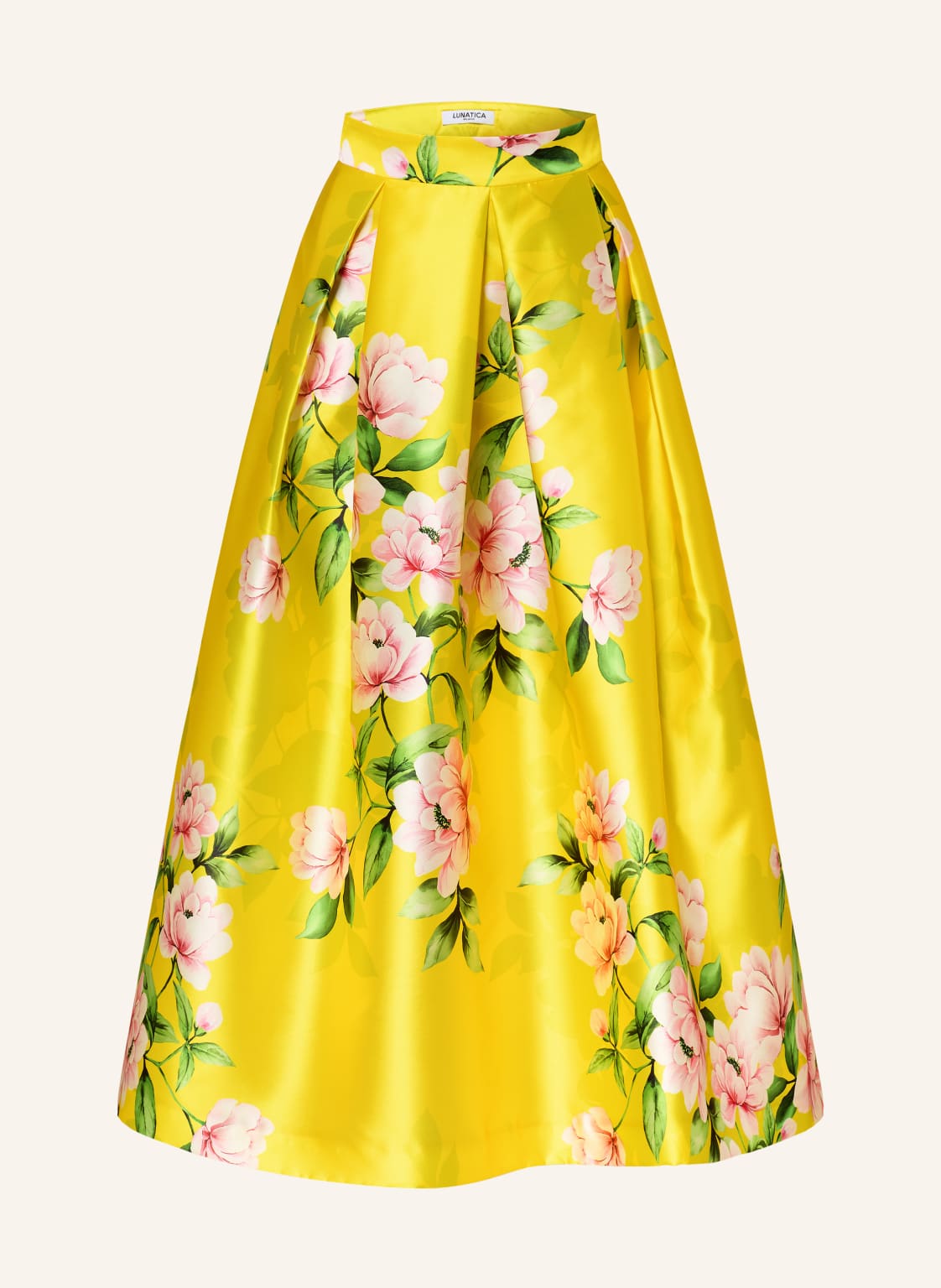 Lunatica Milano Satynowa Spódnica gelb