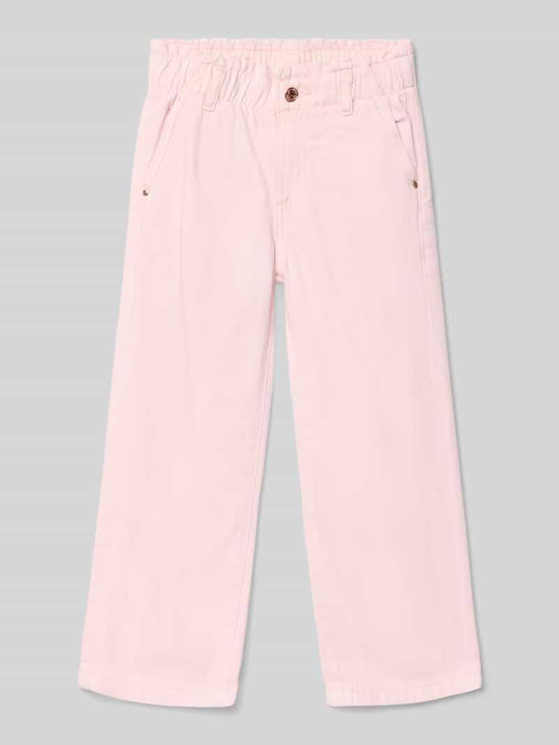 Jeansy o kroju straight fit z elastycznym pasem model ‘Palazzo’