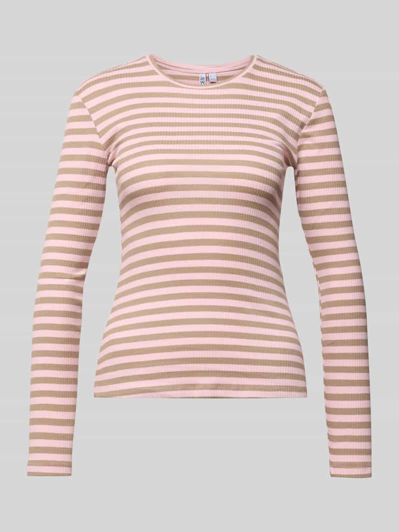 Bluzka z długim rękawem o kroju slim fit z mieszanki bawełny