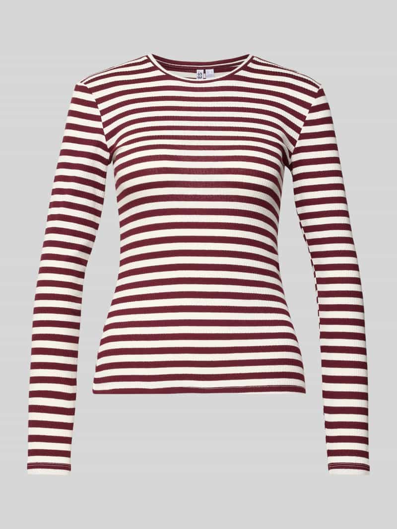 Bluzka z długim rękawem o kroju slim fit z mieszanki bawełny