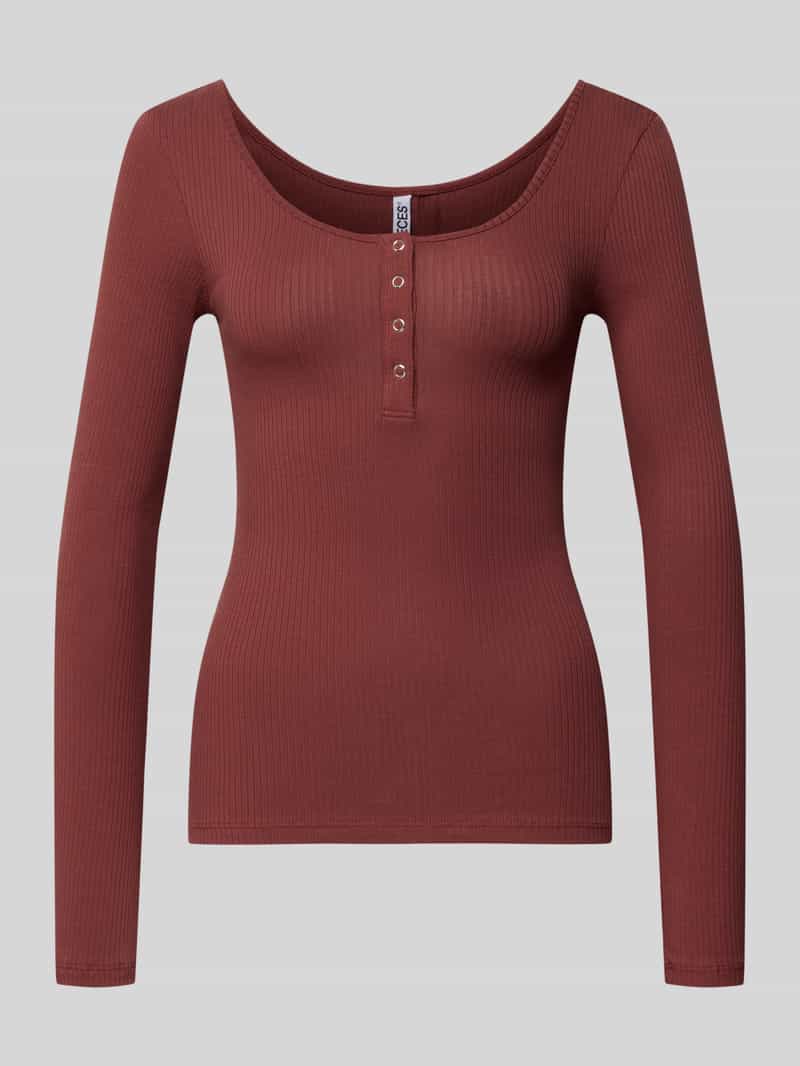 Bluzka z długim rękawem o kroju slim fit z mieszanki bawełny model ‘KITTE’