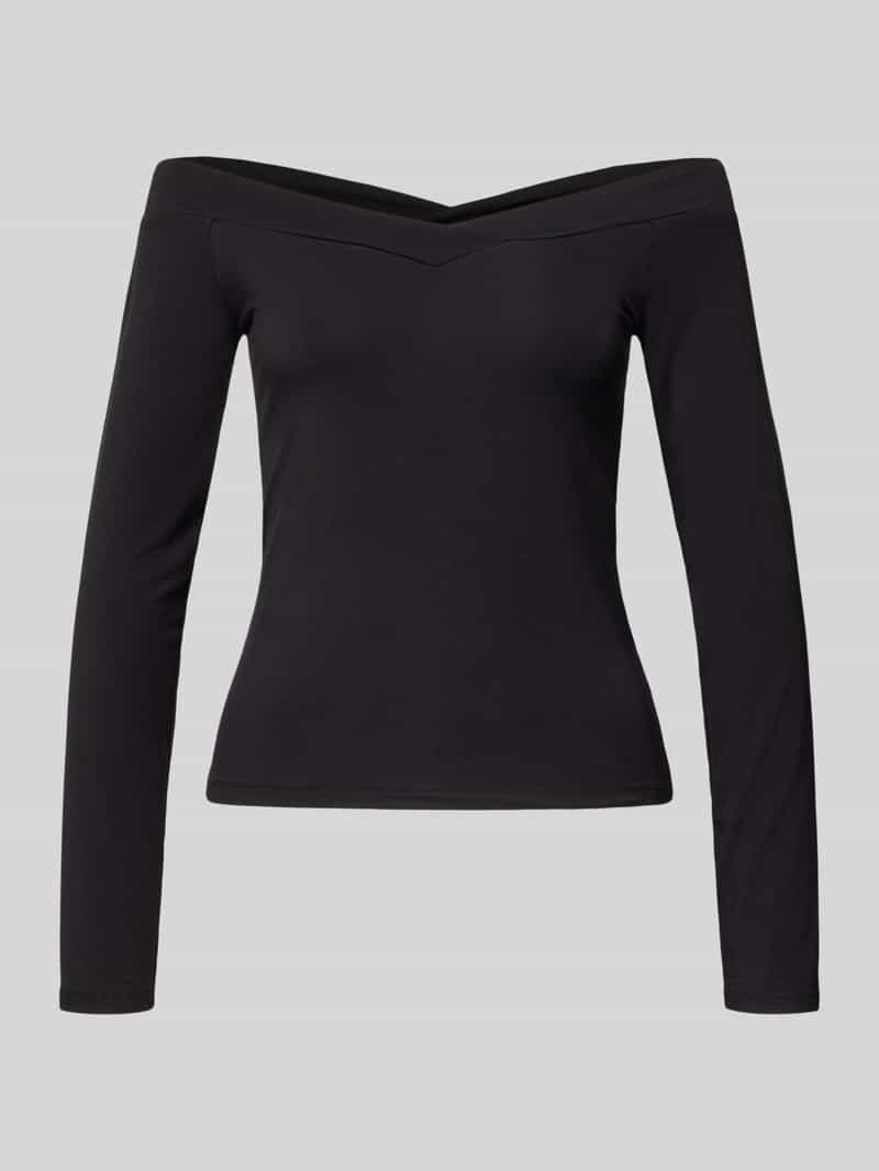 Bluzka z długim rękawem o kroju slim fit z mieszanki wiskozy