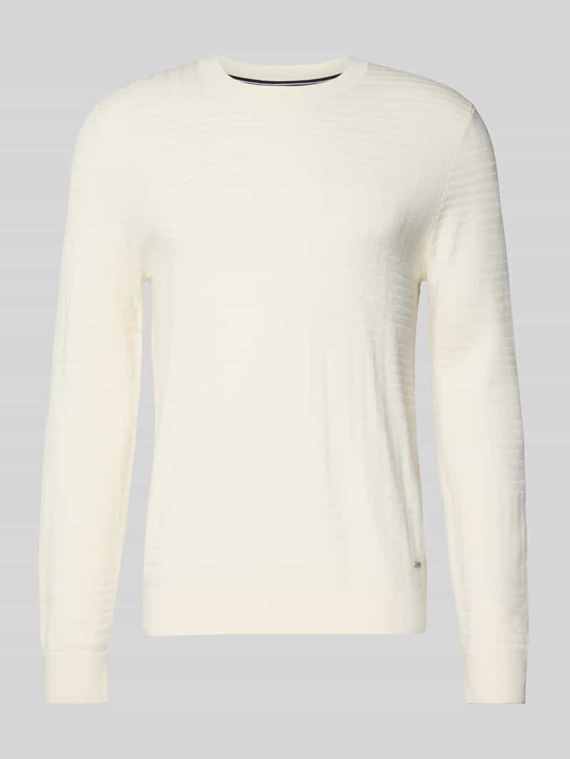 Sweter z dzianiny z prążkowanymi wykończeniami model ‘Raikon’