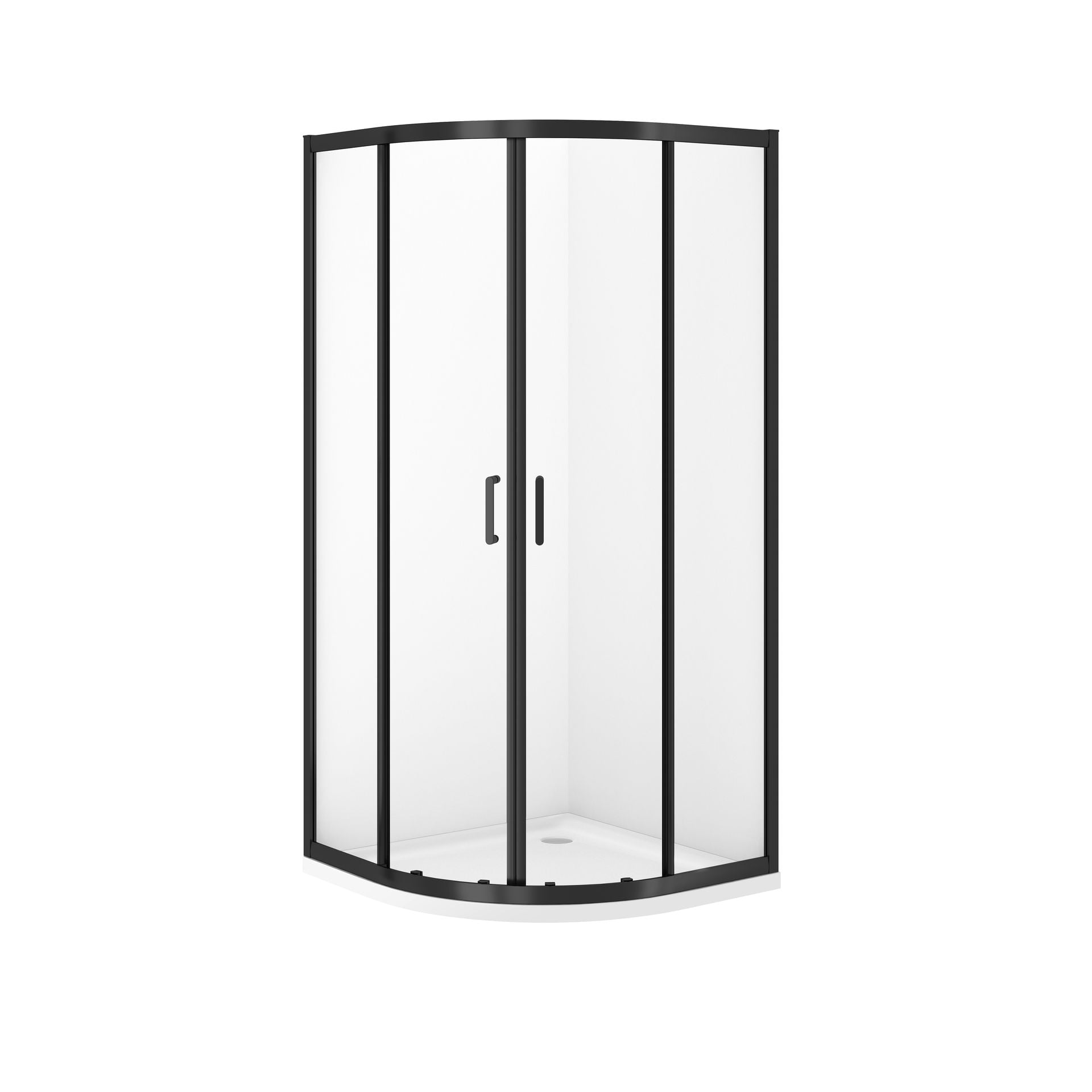 Cersanit Kabina prysznicowa z brodzikiem Verso 80x80x190 półokrągła czarny S4031-002