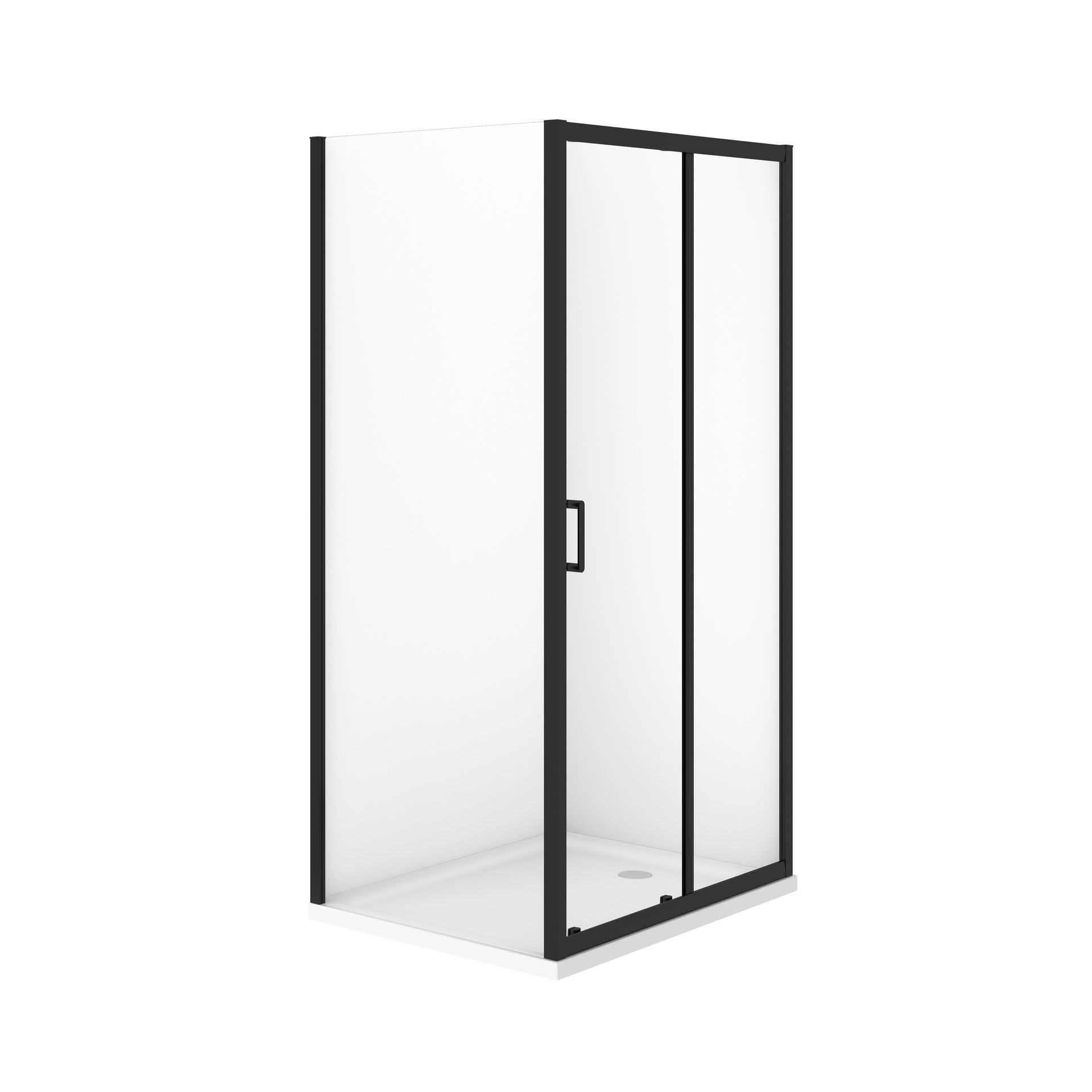 Cersanit Kabina prysznicowa z brodzikiem Verso 100x80x190 prostokątna czarny S4031-007