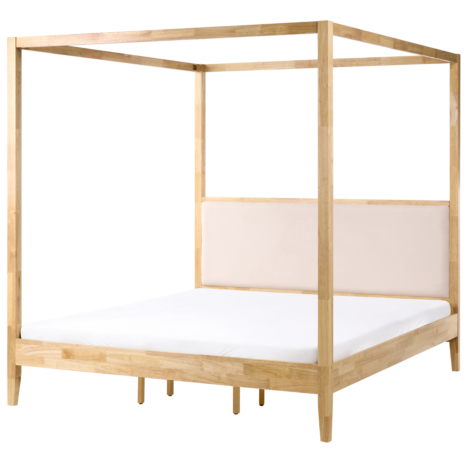 Łóżko z baldachimem Drewno HAILLICOURT 180 x 200 cm Jasnobrązowy