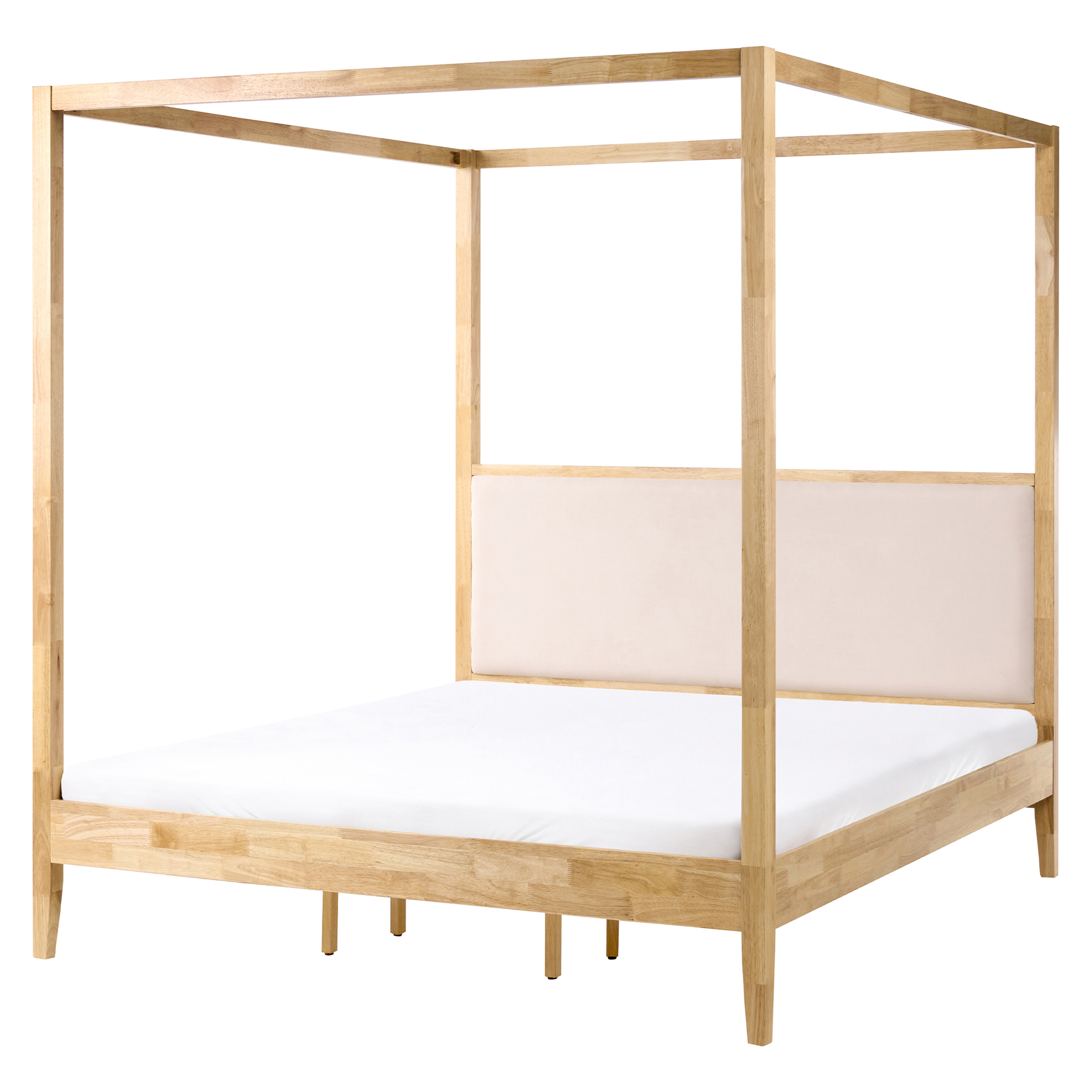 Łóżko z baldachimem Drewno HAILLICOURT 160 x 200 cm Jasnobrązowy