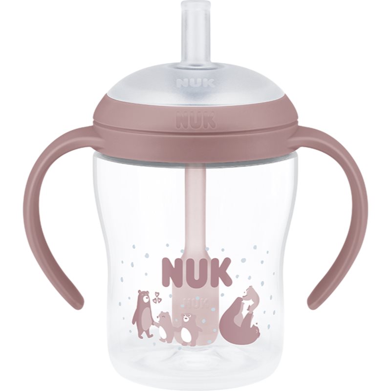 NUK Perfect Match Bear butelka ze słomką 8m+ 150 ml