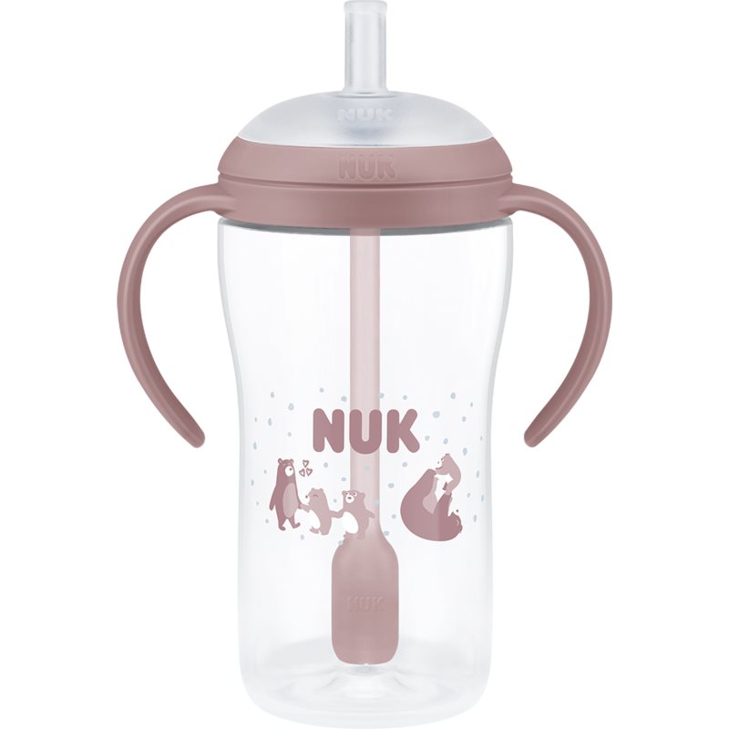 NUK Perfect Match Bear butelka ze słomką 8m+ 260 ml