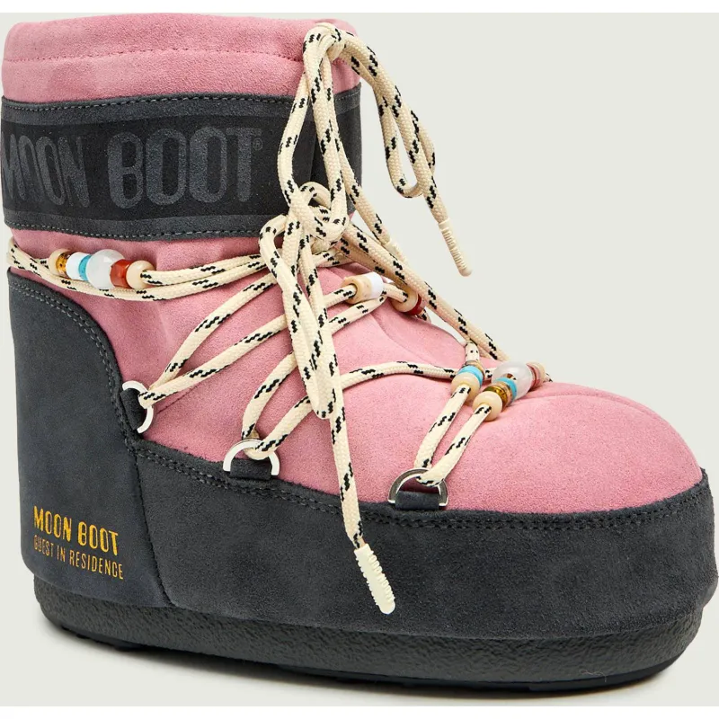 Moon Boot Śniegowce ICON LOW SUEDE BEADS Moon Boot X Guest in Residence zamsz