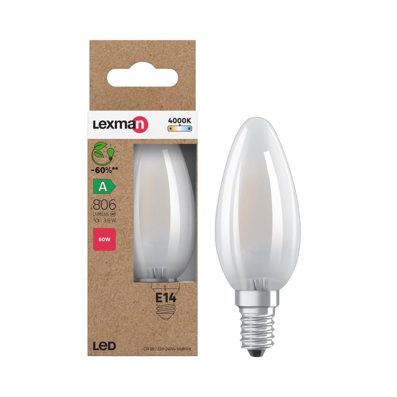 Żarówka E14 4000K 806 lm 3.8W LEXMAN
