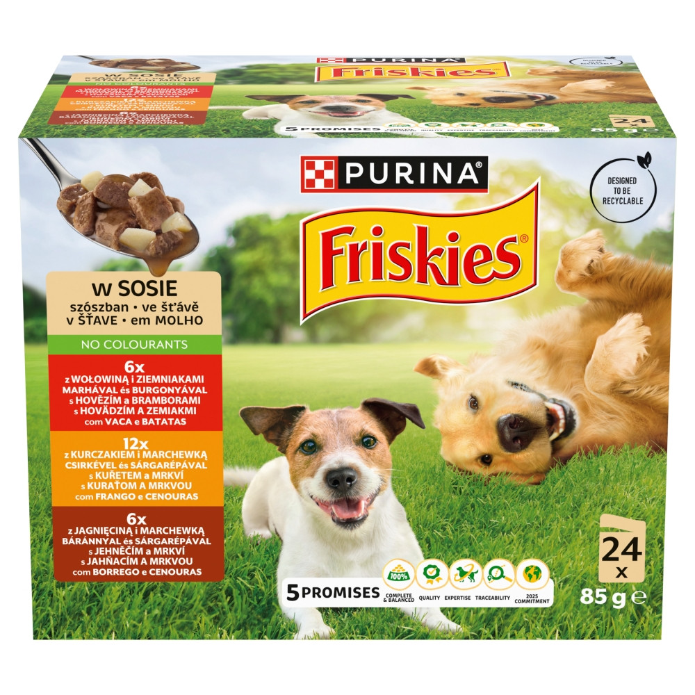 PURINA Friskies Kawałki w sosie - mokra karma dla psa - 24x85g
