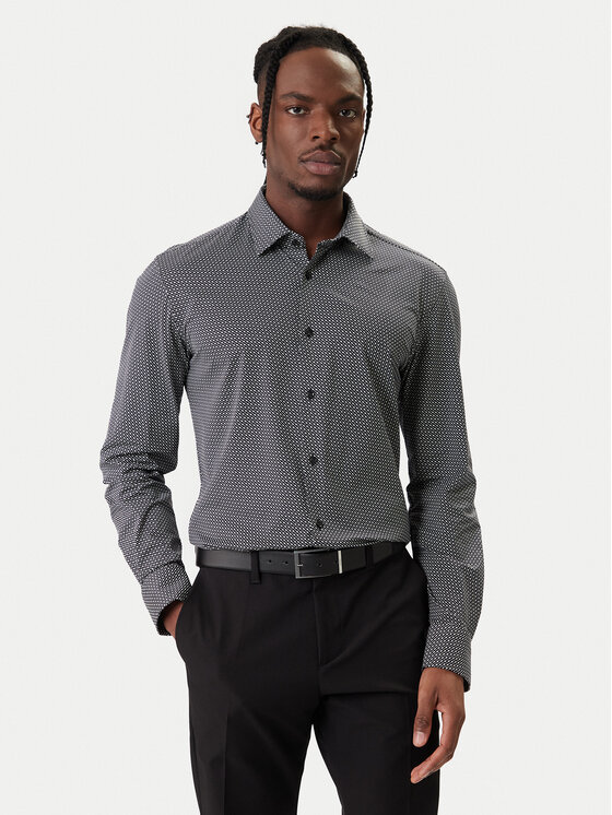 BOSS Koszula P-Hank 50556102 Czarny Slim Fit