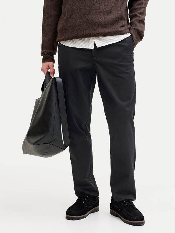 Jack & Jones Chinosy Stollie 12292970 Czarny Regular Fit