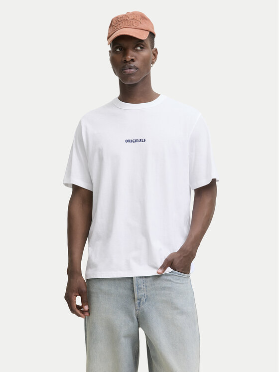Jack & Jones T-Shirt Meadows Minimal 12283630 Biały Loose Fit