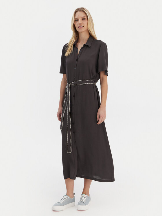 Roxy Sukienka koszulowa Island Escape Solid ERJWD03884 Szary Regular Fit