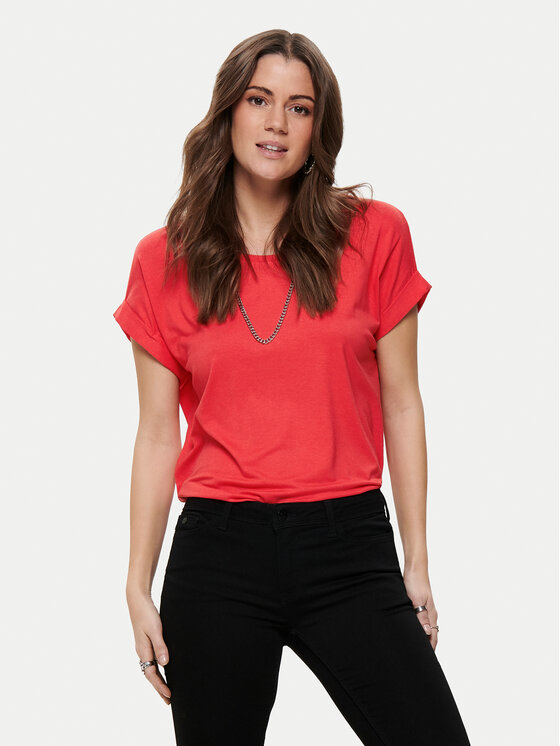 ONLY T-Shirt Moster 15106662 Czerwony Regular Fit