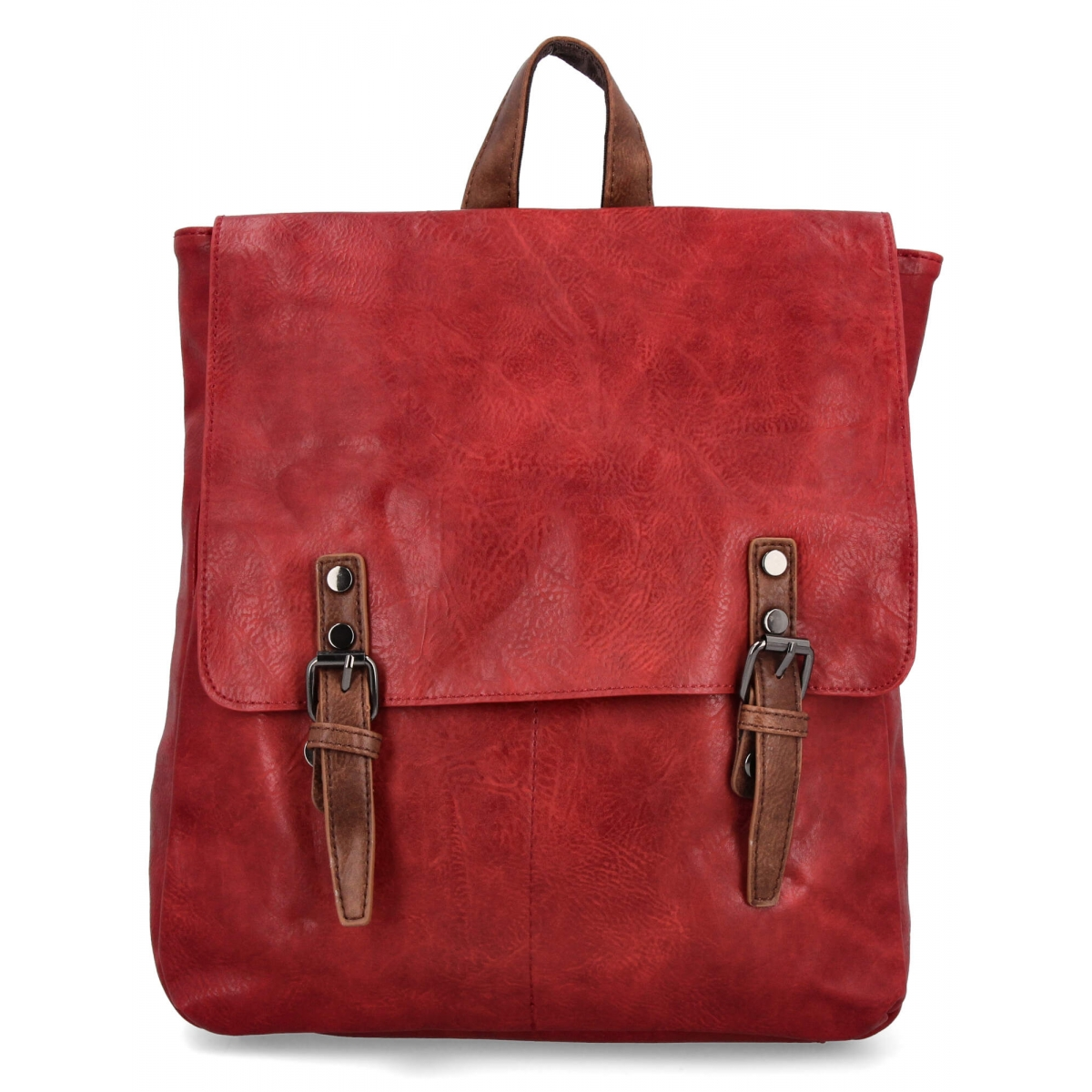 Plecak Damski w Stylu Vintage firmy Herisson 17B336 Ciemno Czerwony