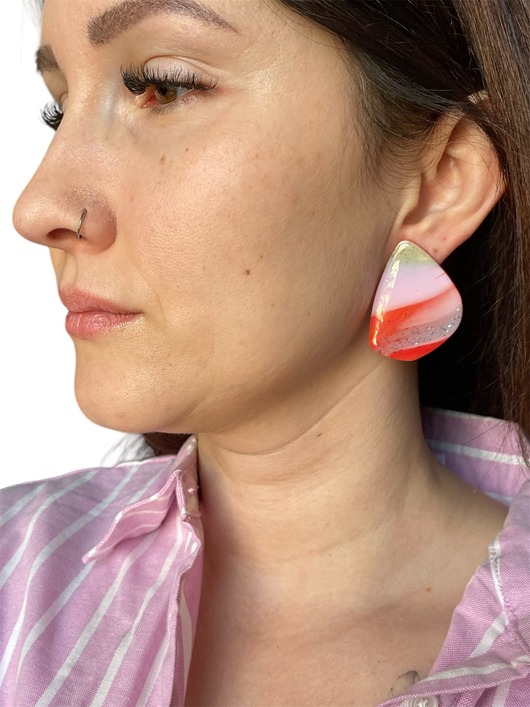 Kolczyki sztyfty duże jajko