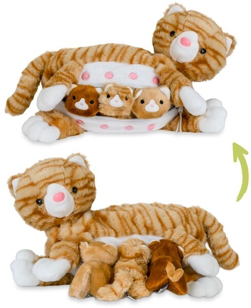 Mama kotek ruda z małymi