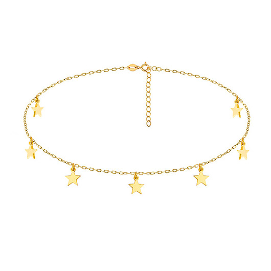 Naszyjnik choker z gwiazdkami złocony