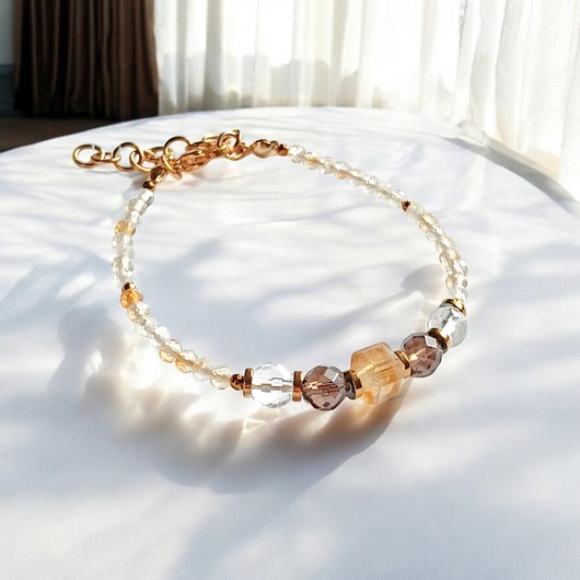 DOBROBYT - amulet - cytryn,kwarc dymny,k.górski - z zapięciem