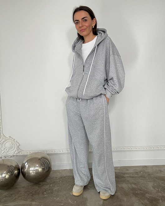 Bluza Wow light grey kapturem
