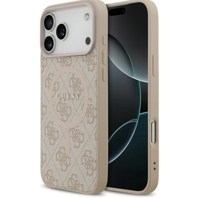 Etui GUESS 4G Ring Classic Logo MagSafe do Apple iPhone 17 Pro Różowy